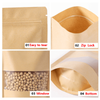 Kraft Paper Windowed Stand Up Packaging Bag