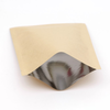 Customized Print Kraft Paper Three Side Seal Bag Zipper Packaging Bag