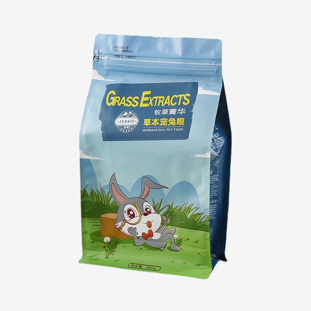 Ordinary Zipper Flat-bottomed Aluminum Film Rabbit Feed Bag