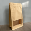 Kraft Paper Flat-bottomed Window Zipper Packaging Bag