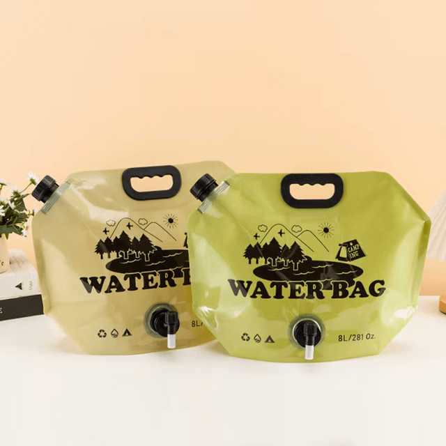 Self-standing Packaging Bag With Hand-held Knob Faucet Nozzle