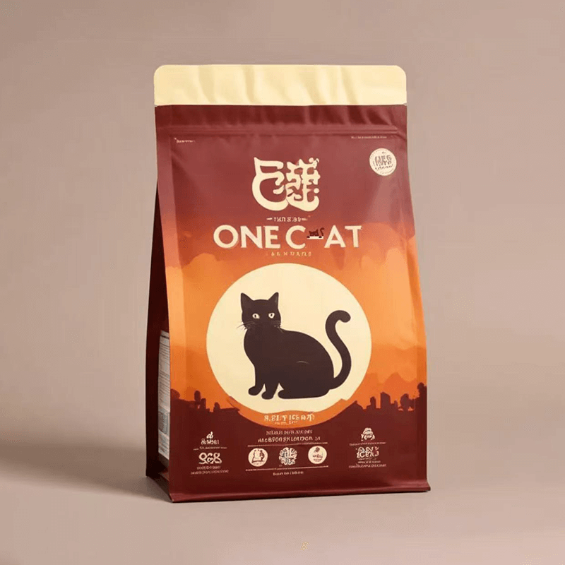 1.5kg Ordinary Zipper Pet Food Flat-bottomed Aluminum Film Cat Food Bag