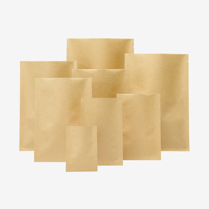 Customized Print Kraft Paper Three Side Seal Bag Zipper Packaging Bag